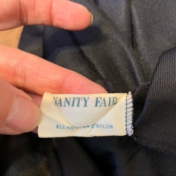 Vanity Fair Vintage Black Gown small. Long sleeve, belted, collared front zipper - Picture 10 of 12